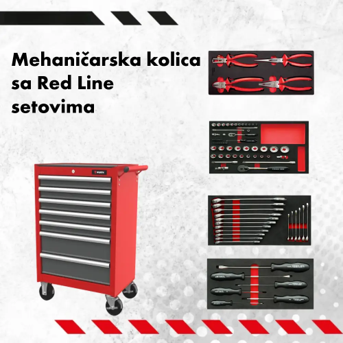 Kolica+ RED LINE setovi alata