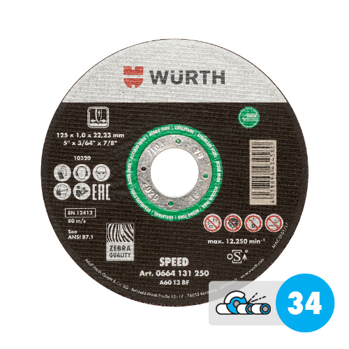 Rezna ploča za prohr.ZEBRA Speed zele.180x1,6/22,2