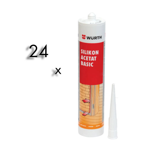 Silikon acetat Basic sivi, 280 ml 24kom