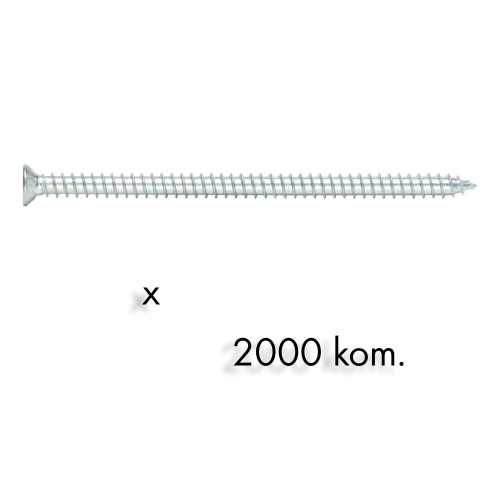 TURBO vijak TX30, beli, 7,5x132 2000kom