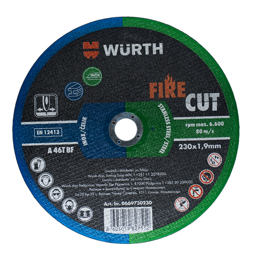 Rezna ploča Firecut, 230x1,9mm - INOX
