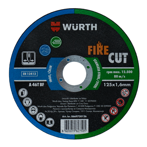 Rezna ploča Firecut, 125x1,6mm - INOX
