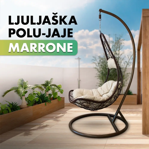 Ljuljaška polu-jaje MARRONE bela