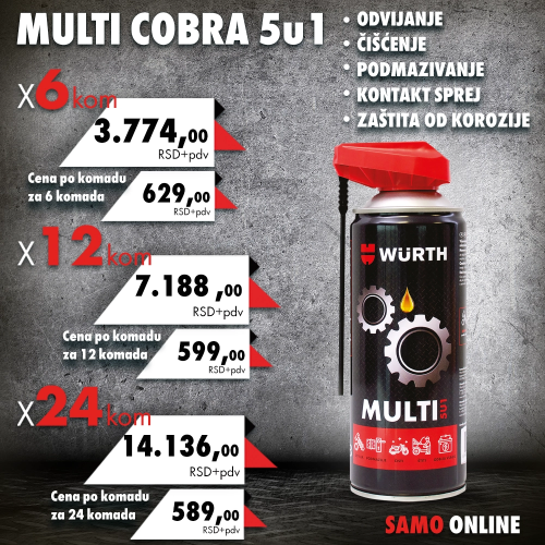 Multi cobra sprej 5 u 1, za sve potrebe u radionici