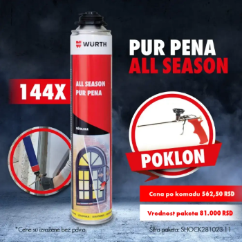 Fotografija 144 x All season pur pena, pištoljska 880ml + POKLON 