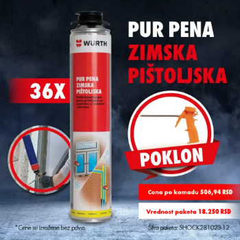 Fotografija 36 x Pur pena zimska pištoljska, 750 ml + POKLON