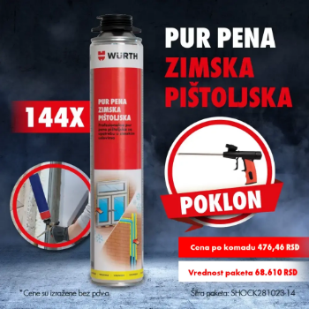 Fotografija 144 x Pur pena zimska pištoljska, 750 ml + POKLON