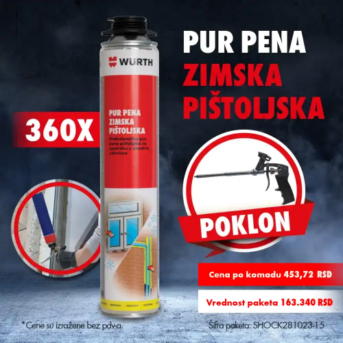 Fotografija 360 x Pur pena zimska pištoljska, 750 ml + POKLON