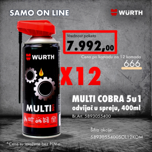 Fotografija Multi 5 u 1, odvijač u spreju 400ml, 12kom
