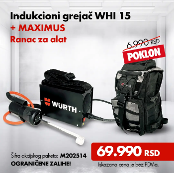 Fotografija Indukcioni grejač WHI 15+MAXIMUS Ranac za alat