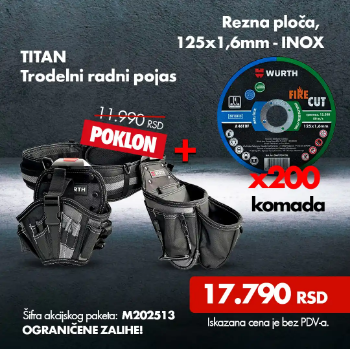 Fotografija Rezna ploča Firecut+TITAN Trodelni radni pojas