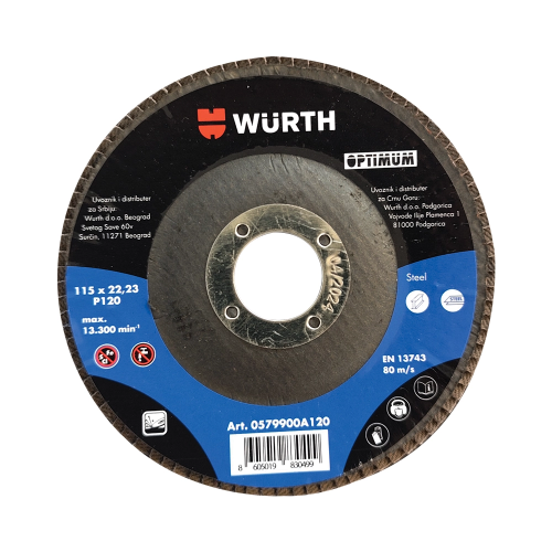 Lamelarni disk, Optimum za čelik, konični, 115mm, G40