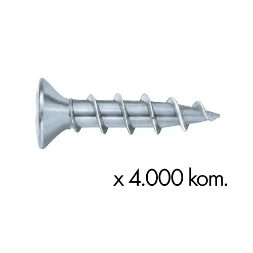 Fotografija 4.000 kom Vijak za PVC up.glava PH2 č.b.poc. 4,2x45