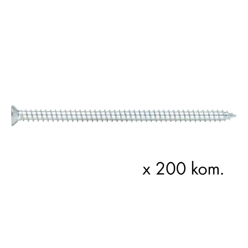 Fotografija 200 kom TURBO vijak TX30, beli, 7,5x72