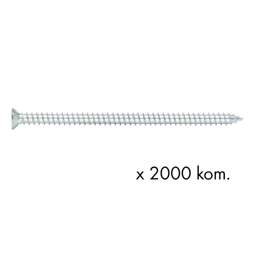 Fotografija 2000 kom TURBO vijak TX30, beli, 7,5x152