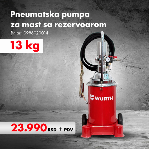 Pneumatska pumpa za mast sa rezervoarom 13 kg