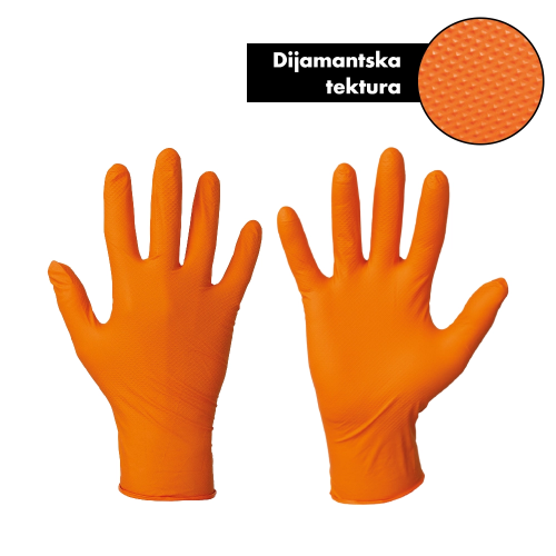 Fotografija Nitrilne rukavice Nitril Strong Grip orange
