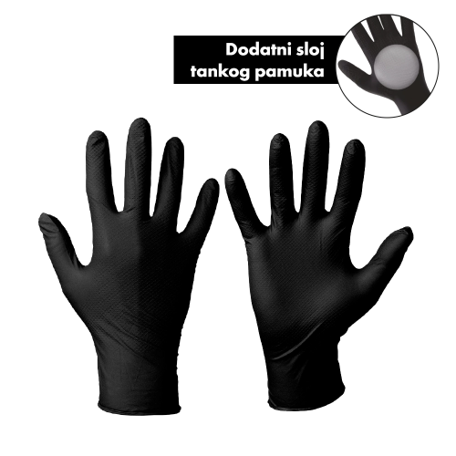 Fotografija Nitrilne rukavice, Nitril Strong Grip crne