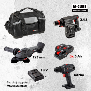Bušilica + SDS + Brusilica + 3x5Ah