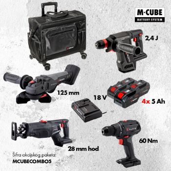 Bušilica + SDS + Brusilica + Sabljarka + 4x5Ah