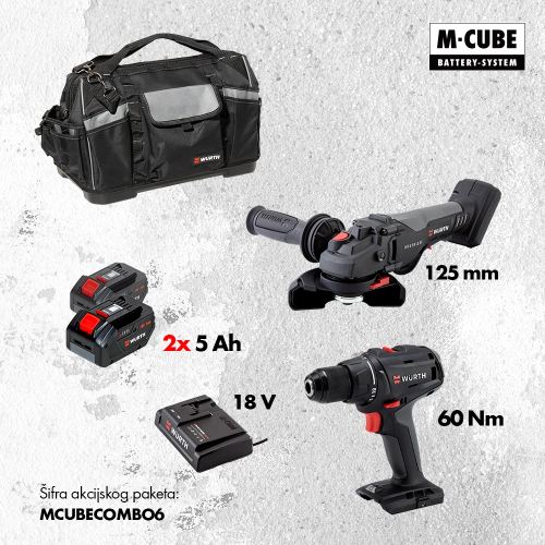 Bušilica + Brusilica + 2x5Ah