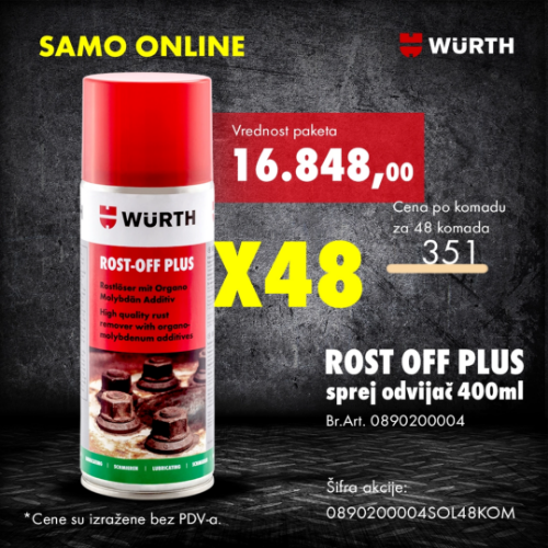 48 kom Rost off plus, sprej odvijač, 400 ml
