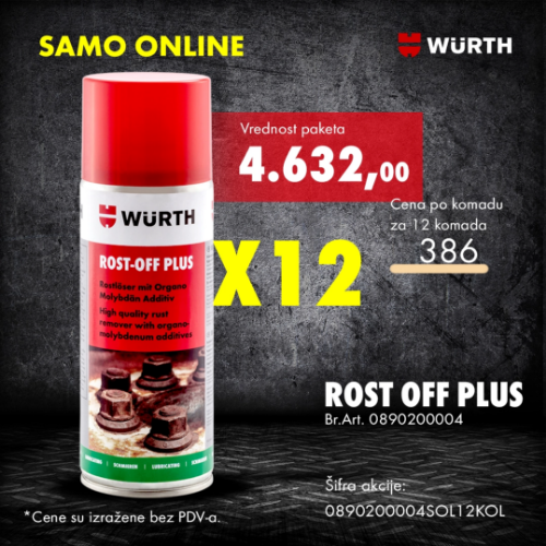 Rost off plus, sprej odvijač 400ml, 12kom