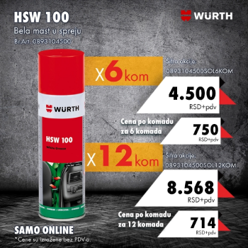 Akcijski paket HSW 100, bela mast u spreju