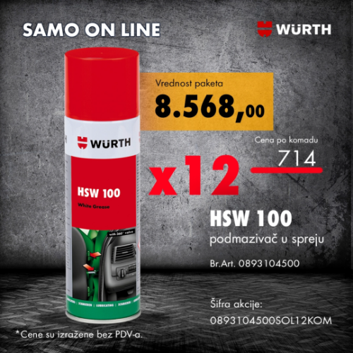 HSW 100, podmazivač u spreju 12 kom