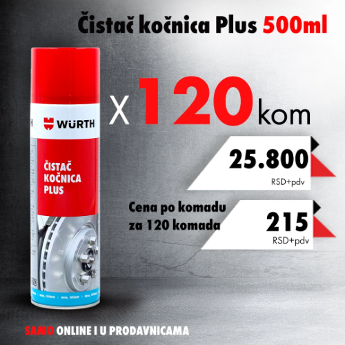 Čistač kočnica plus 500ml, 120kom