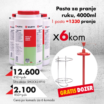 6x pasta za pranje ruku+Dozer na poklon