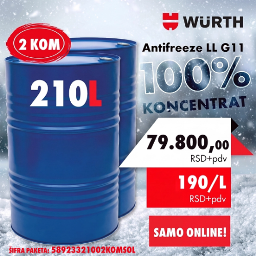 2 X Antifreeze LL G11, koncentrat 210 l, sol