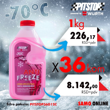 36kom Antifreeze Long Life G12 Plus 1kg-PITSTOP