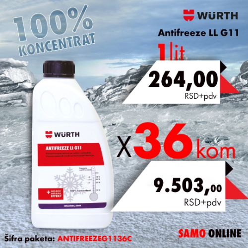 36kom Antifreeze LL G11, koncentrat 1l